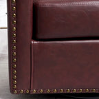29 Wide Tufted PU Leather Swivel Barrel Chair