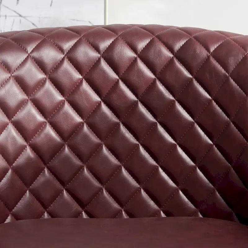 29 Wide Tufted PU Leather Swivel Barrel Chair