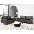2 Piece Mid-Century Square Arm Leather Sofa Living Room Set - Sofa Width:70 &Loveseat Width:58