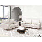 2 Piece Mid-Century Square Arm Leather Sofa Living Room Set - Sofa Width:70 &Loveseat Width:58