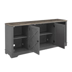 70-inch Extra-Wide Rustic TV Stand for 80 TVs - Natural Wood Finish
