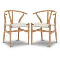 Poly & Bark Weave Chairs - Solid Wood Frame (Set of 2)