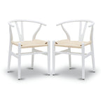 Poly & Bark Weave Chairs - Solid Wood Frame (Set of 2)