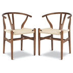 Poly & Bark Weave Chairs - Solid Wood Frame (Set of 2)