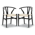 Poly & Bark Weave Chairs - Solid Wood Frame (Set of 2)