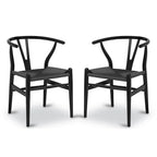 Poly & Bark Weave Chairs - Solid Wood Frame (Set of 2)