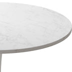Mid-Century Modern Round Kitchen or Dining Table with Premium MDF Top and Steel Pedestal Base for Dining Room