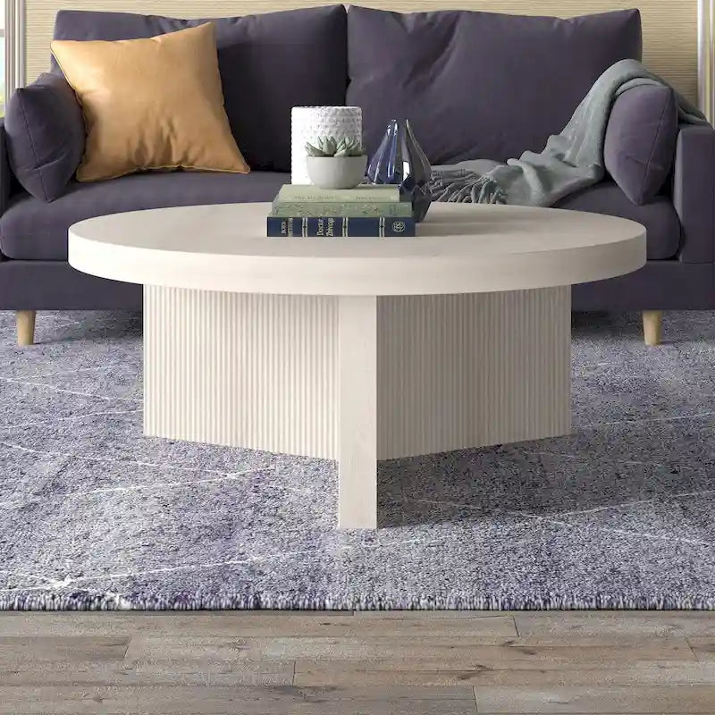 Natural Wood 36" Round Coffee Table