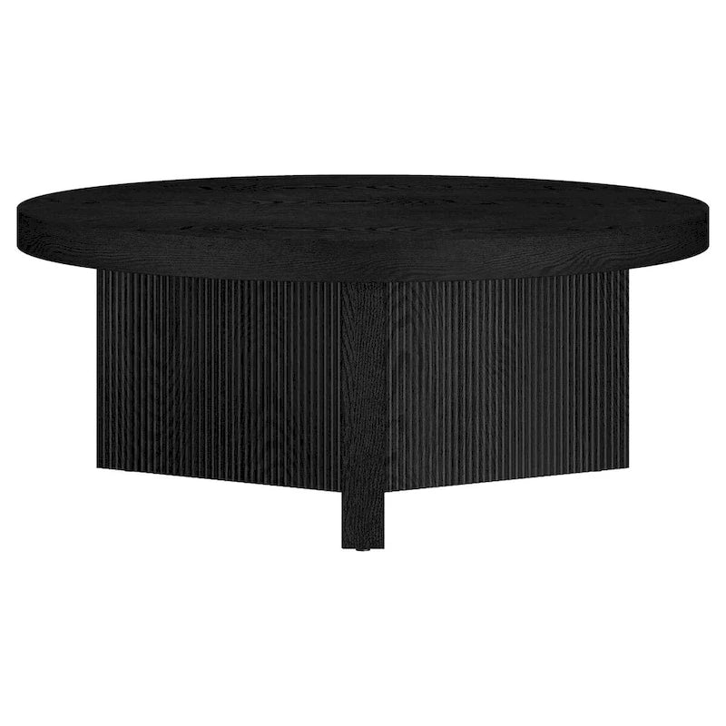 Natural Wood 36" Round Coffee Table