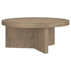 Natural Wood 36" Round Coffee Table