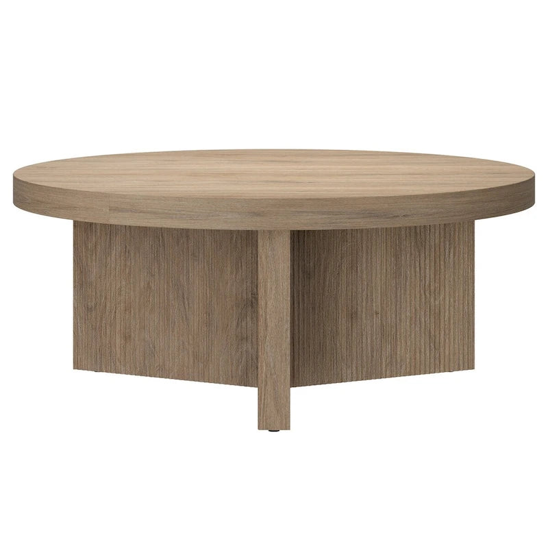 Natural Wood 36" Round Coffee Table
