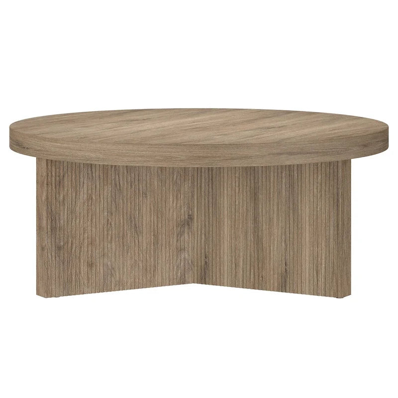 Natural Wood 36" Round Coffee Table