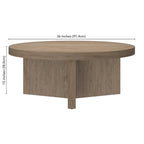 Natural Wood 36" Round Coffee Table