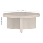 Natural Wood 36" Round Coffee Table