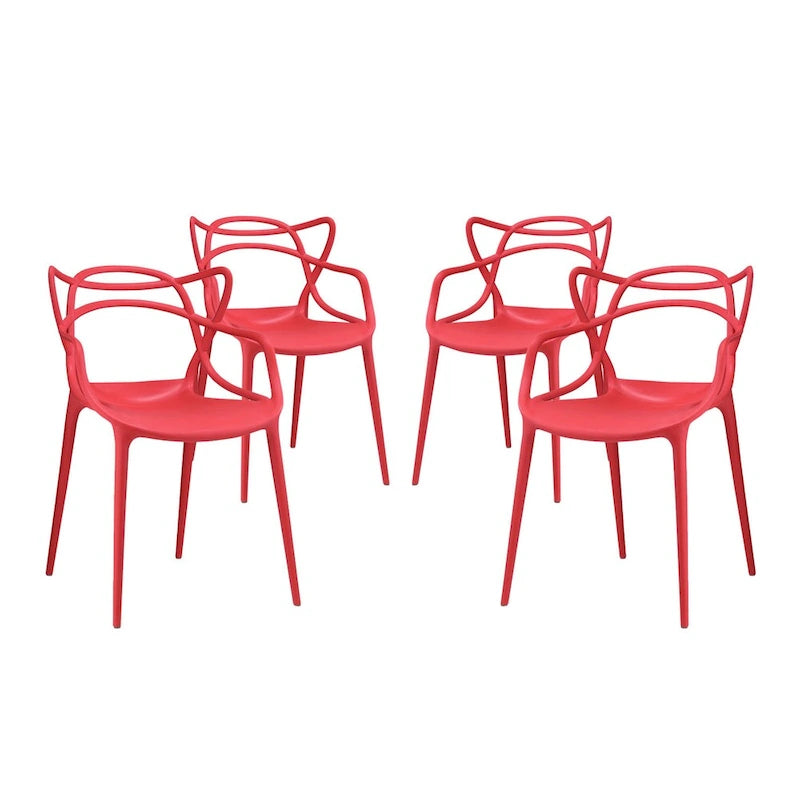 Plastic 4-piece Chair Set