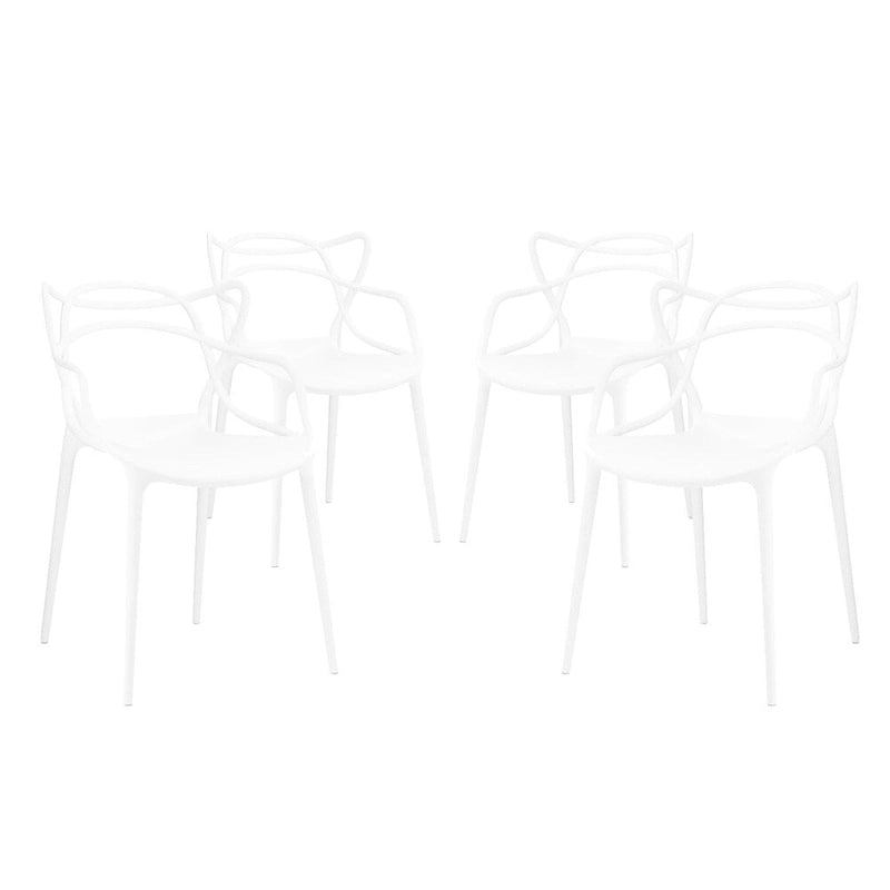 Plastic 4-piece Chair Set