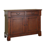 Rustic Cherry Wood Buffet Cabinet with Storage Drawers