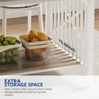 70-Inch Large Kitchen Dining Table for 6-8 People, Farmhouse Industrial Kitchen Table with Storage Shelf