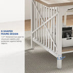 70-Inch Large Kitchen Dining Table for 6-8 People, Farmhouse Industrial Kitchen Table with Storage Shelf