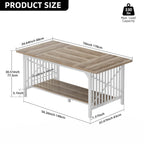 70-Inch Large Kitchen Dining Table for 6-8 People, Farmhouse Industrial Kitchen Table with Storage Shelf