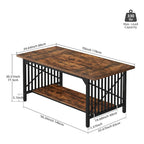 70-Inch Large Kitchen Dining Table for 6-8 People, Farmhouse Industrial Kitchen Table with Storage Shelf