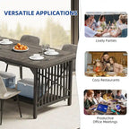 70-Inch Large Kitchen Dining Table for 6-8 People, Farmhouse Industrial Kitchen Table with Storage Shelf