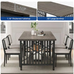 70-Inch Large Kitchen Dining Table for 6-8 People, Farmhouse Industrial Kitchen Table with Storage Shelf